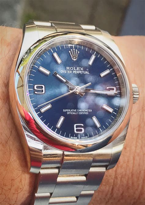 Rolex Oyster Perpetual 36 36mm Blue Dial 116000 Full Set